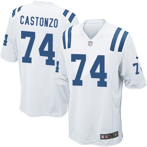 Men's Game Anthony Castonzo Nike Jersey White Road - #74 NFL Indianapolis Colts